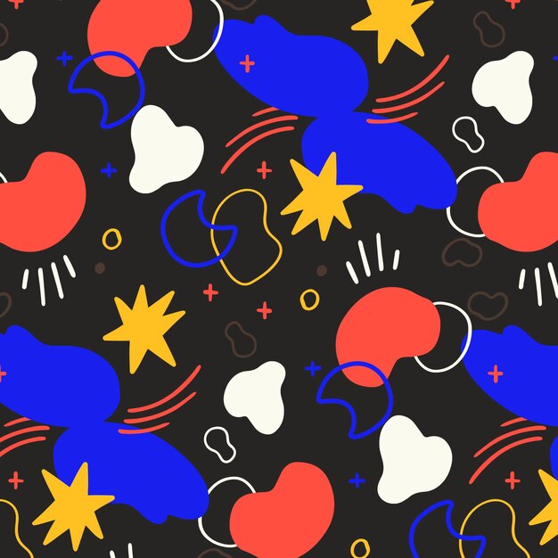 Free Vector hand drawn flat abstract shapes pattern