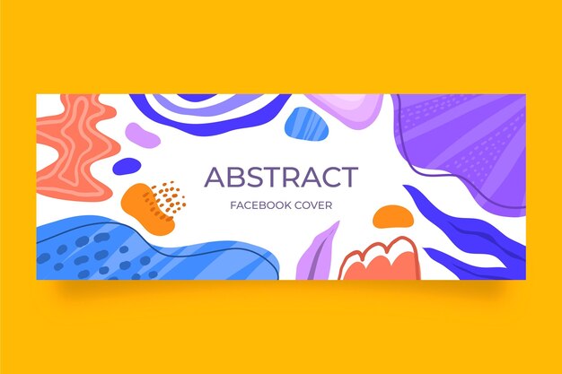 Free vector hand drawn flat abstract shapes social media cover template