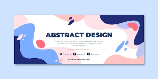 Free vector hand drawn flat abstract shapes social media cover template