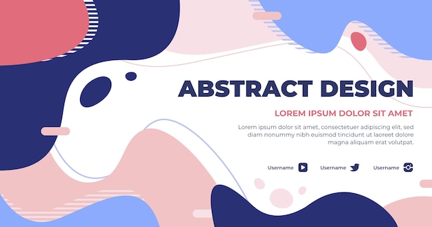 Hand drawn flat abstract shapes social media post template