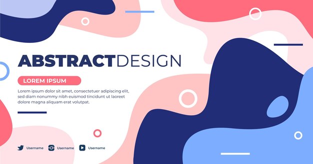 Hand drawn flat abstract shapes social media post template