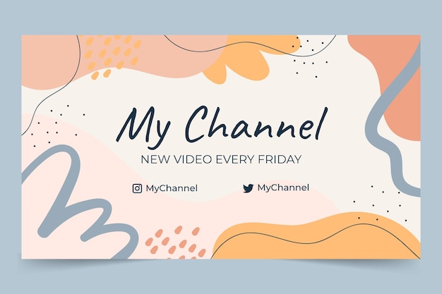 Free vector hand drawn flat abstract shapes youtube channel art