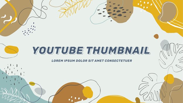 Hand drawn flat abstract shapes youtube thumbnail