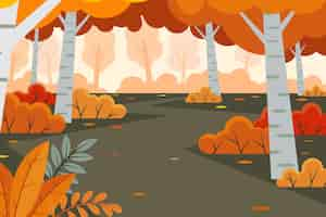 Free vector hand drawn flat autumn background