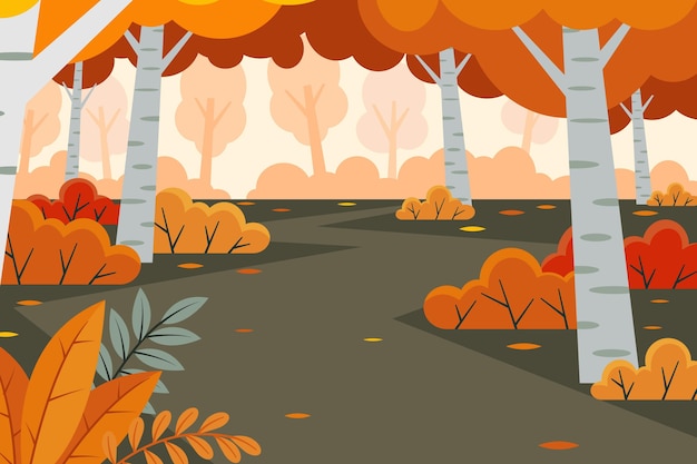 Hand drawn flat autumn background