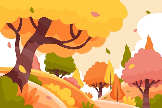 Free vector hand drawn flat autumn background