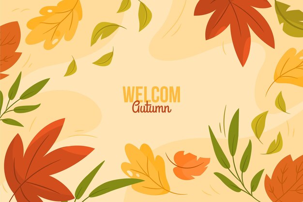 Hand drawn flat autumn background