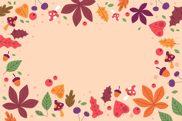 Hand drawn flat autumn background