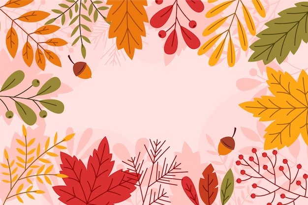 Hand drawn flat autumn background