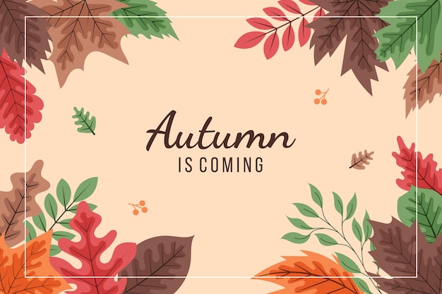 Hand drawn flat autumn background