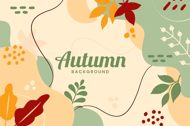 hand drawn flat autumn background