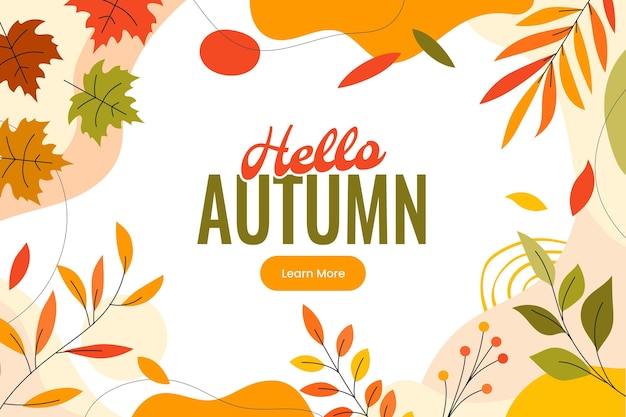 Free vector hand drawn flat autumn horizontal banner tenokate