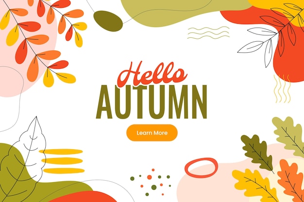 Free vector hand drawn flat autumn horizontal banner tenokate