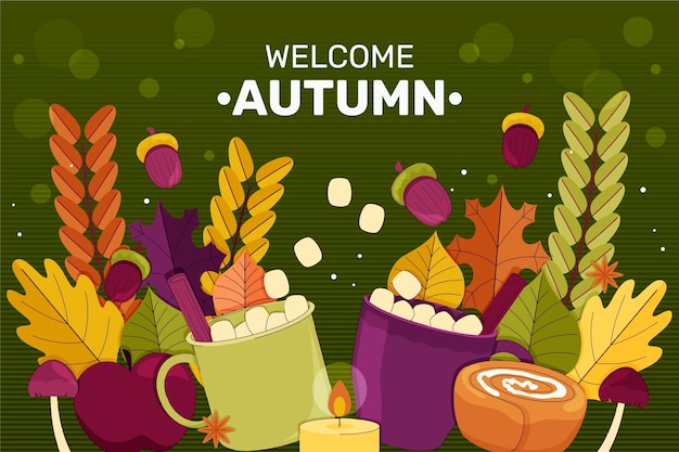 Free vector hand drawn flat autumn illustration