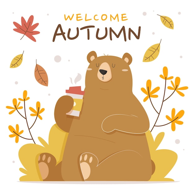 Free vector hand drawn flat autumn illustration