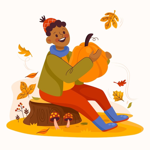 Free vector hand drawn flat autumn illustration