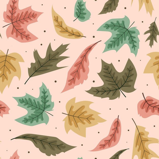 Hand drawn flat autumn pattern design