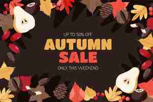 Free vector hand drawn flat autumn sale background