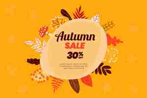 Free vector hand drawn flat autumn sale background