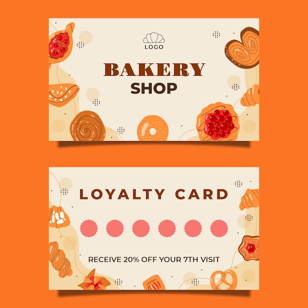 Free vector hand drawn flat bakery template