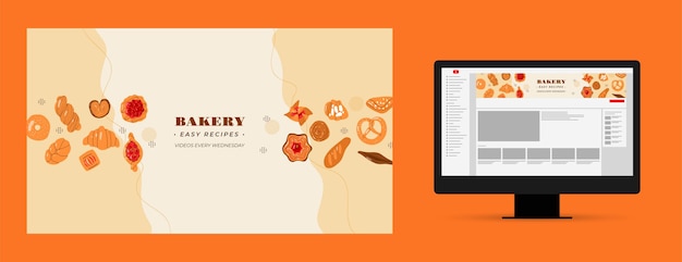 Free vector hand drawn flat bakery template