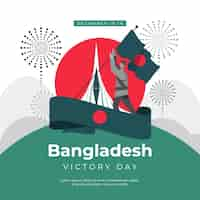 Free vector hand drawn flat bangladesh victory day illustration