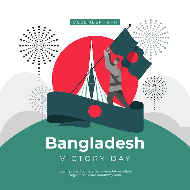 Hand drawn flat bangladesh victory day illustration