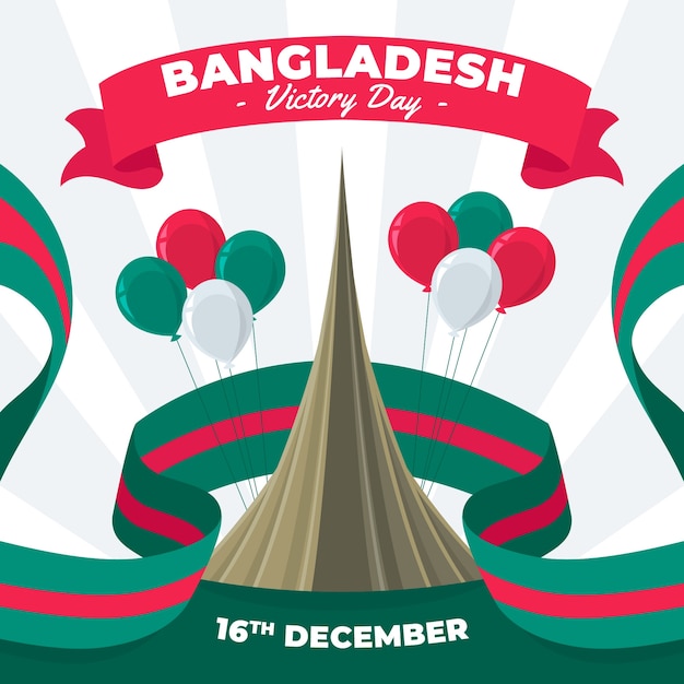 Free vector hand drawn flat bangladesh victory day illustration