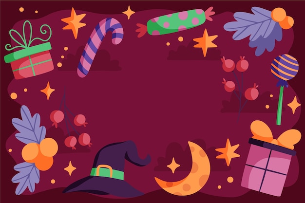 Free vector hand drawn flat befana background