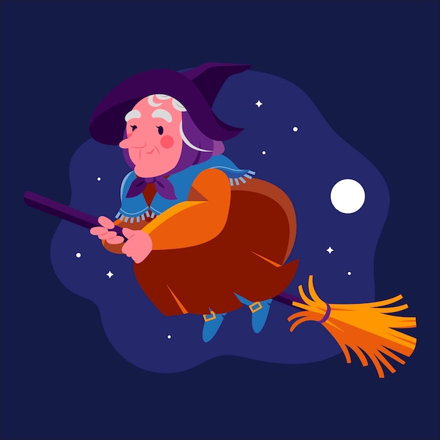 Free vector hand drawn flat befana illustration