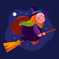 Free vector hand drawn flat befana illustration