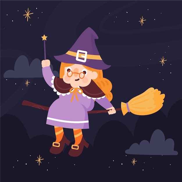 Free vector hand drawn flat befana illustration