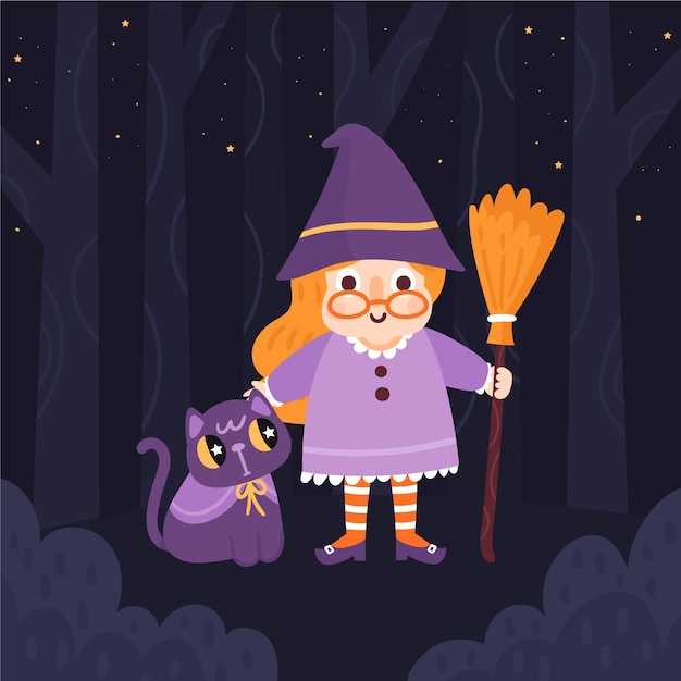 Free vector hand drawn flat befana illustration