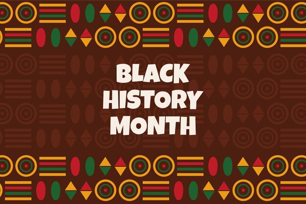 Hand drawn flat black history month background