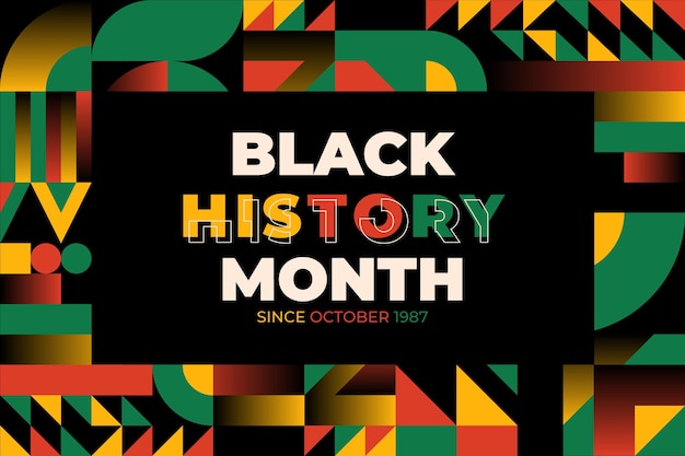 Hand drawn flat black history month background
