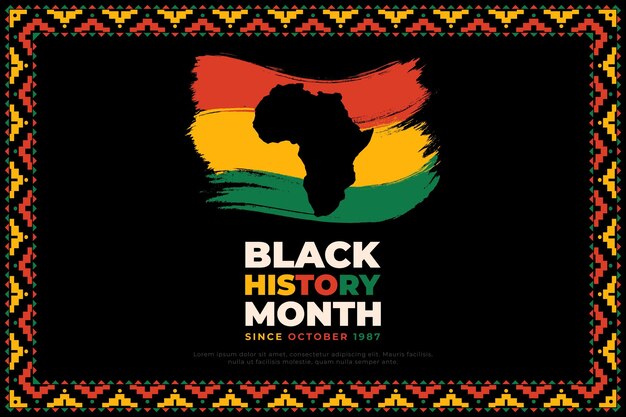 hand drawn flat black history month background