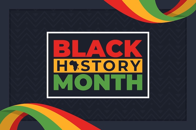 Hand drawn flat black history month background