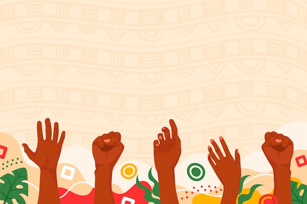 Free Vector hand drawn flat black history month background