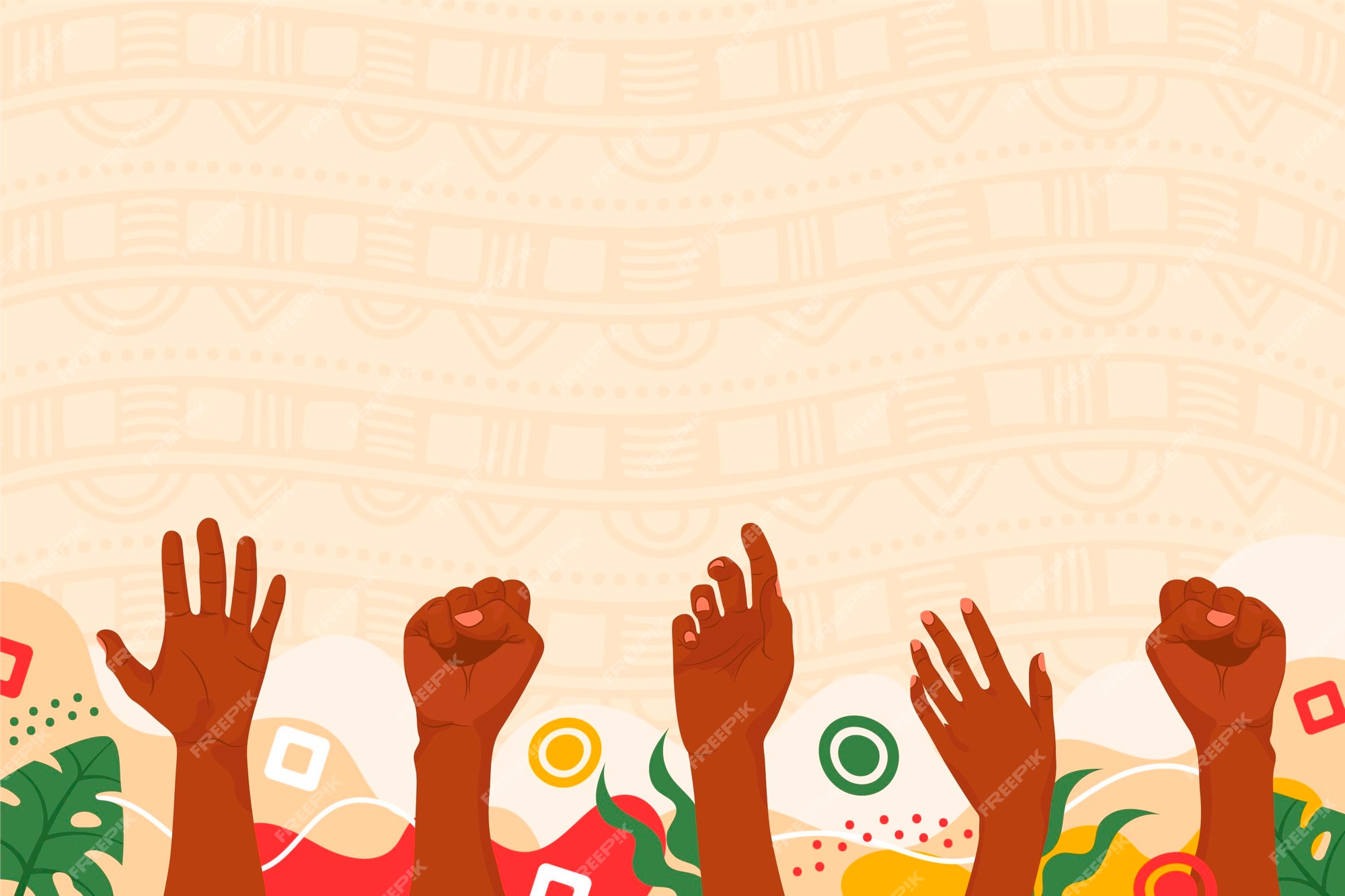 Free Vector | Hand drawn flat black history month background