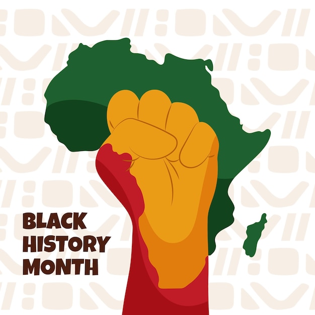 Free vector hand drawn flat black history month illustration