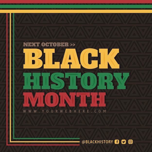 Hand drawn flat black history month instagram post template