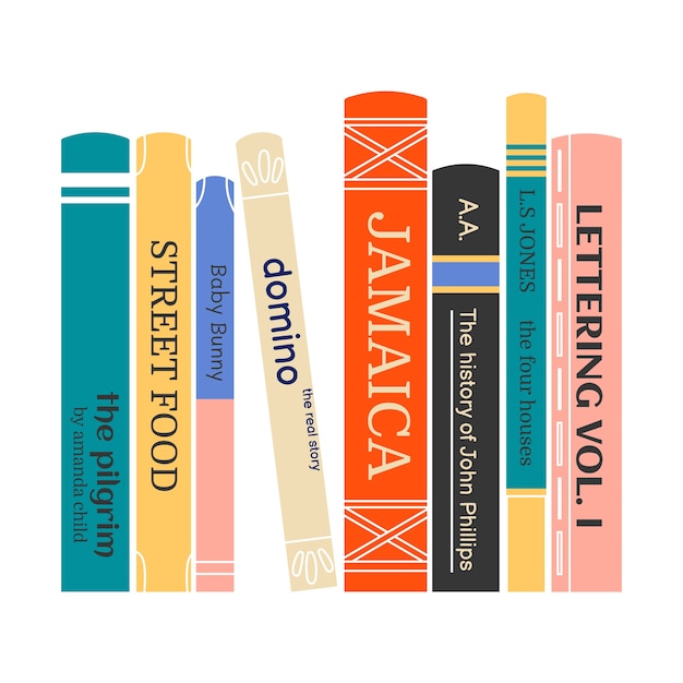 Free vector hand drawn flat book spine