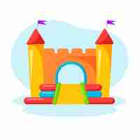 Free vector hand drawn flat bounce castle illustration