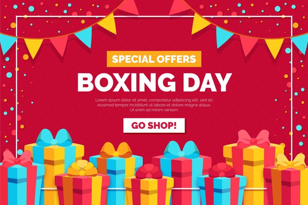 Hand drawn flat boxing day sale background