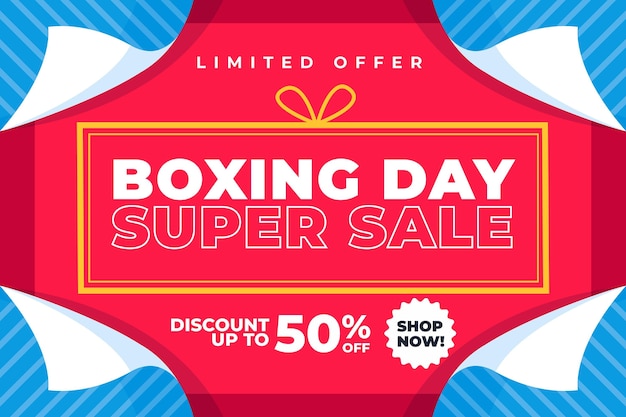 Hand drawn flat boxing day sale background