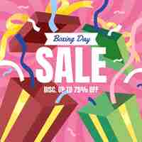 Free vector hand drawn flat boxing day sale illustration