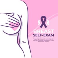 Hand drawn flat breast cancer awareness month illustration