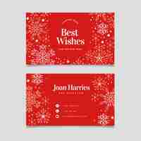 Free vector hand drawn flat business christmas cards template