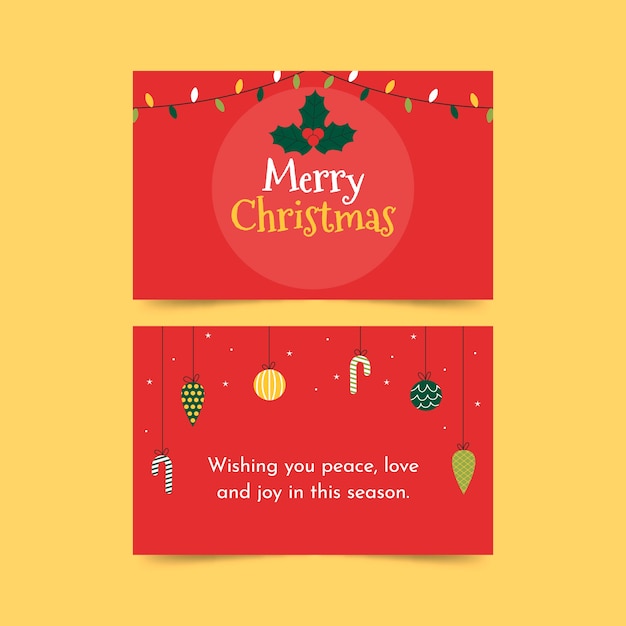 Free vector hand drawn flat business christmas cards