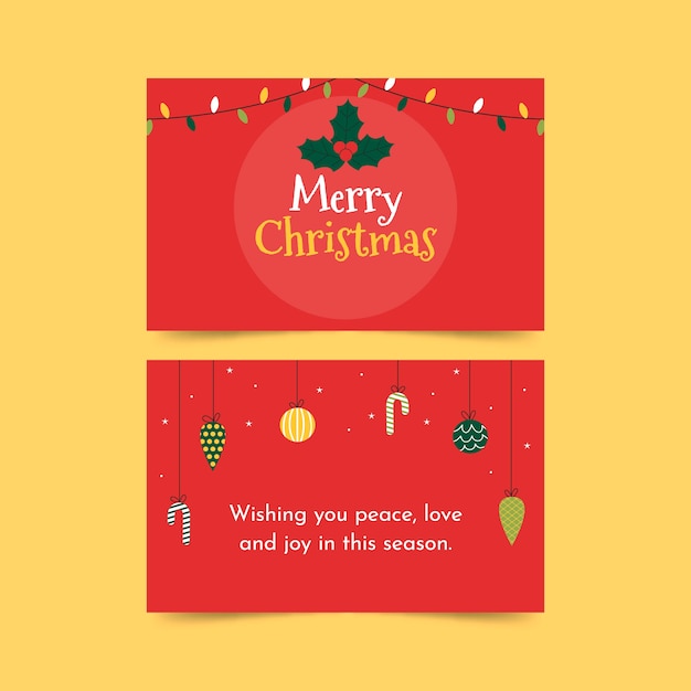 Hand drawn flat business christmas cards